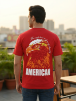 Downshoulder Tshirts Front and Back Eagle Print Combo - Image 5