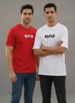 Downshoulder Tshirts Front and Back Eagle Print Combo